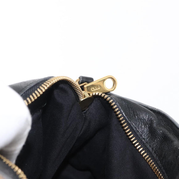 Chloe Etel Hand Bag Leather Beige Gold Auth bs31728