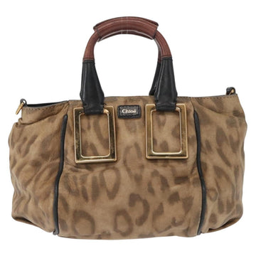 Chloe Etel Hand Bag Leather Beige Gold Auth bs31728 - 0