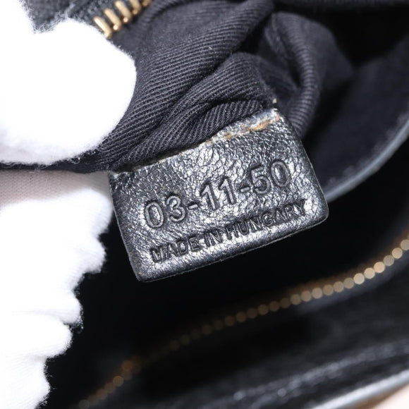 Chloe Etel Hand Bag Leather Beige Gold Auth bs31728