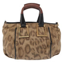 Chloe Etel Hand Bag Leather Beige Gold Auth bs31728-3