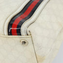 GUCCI GG Supreme Tote Bag PVC Leather White Gold 152630 Auth bs31729-8