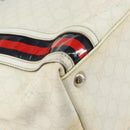GUCCI GG Supreme Tote Bag PVC Leather White Gold 152630 Auth bs31729-17