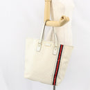 GUCCI GG Supreme Tote Bag PVC Leather White Gold 152630 Auth bs31729-23