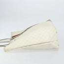 GUCCI GG Supreme Tote Bag PVC Leather White Gold 152630 Auth bs31729-4