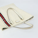 GUCCI GG Supreme Tote Bag PVC Leather White Gold 152630 Auth bs31729-6