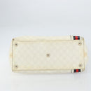 GUCCI GG Supreme Tote Bag PVC Leather White Gold 152630 Auth bs31729-5