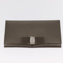 BVLGARI Salvatore Ferragamo Wallet Leather Canvas 2 Set Beige Khaki Auth bs31731-10