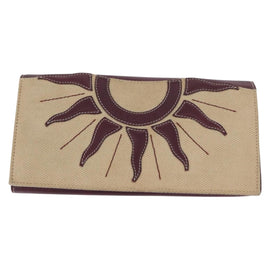 BVLGARI Salvatore Ferragamo Wallet Leather Canvas 2 Set Beige Khaki Auth bs31731 - 0