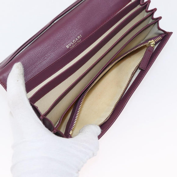 BVLGARI Salvatore Ferragamo Wallet Leather Canvas 2 Set Beige Khaki Auth bs31731