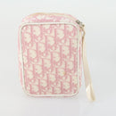 Christian Dior Trotter Canvas Clutch Bag Leather PVC 2 Set Red Pink Auth bs31733-10