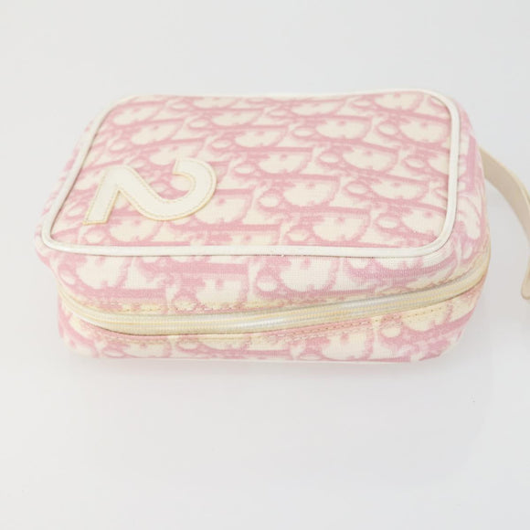 Christian Dior Trotter Canvas Clutch Bag Leather PVC 2 Set Red Pink Auth bs31733