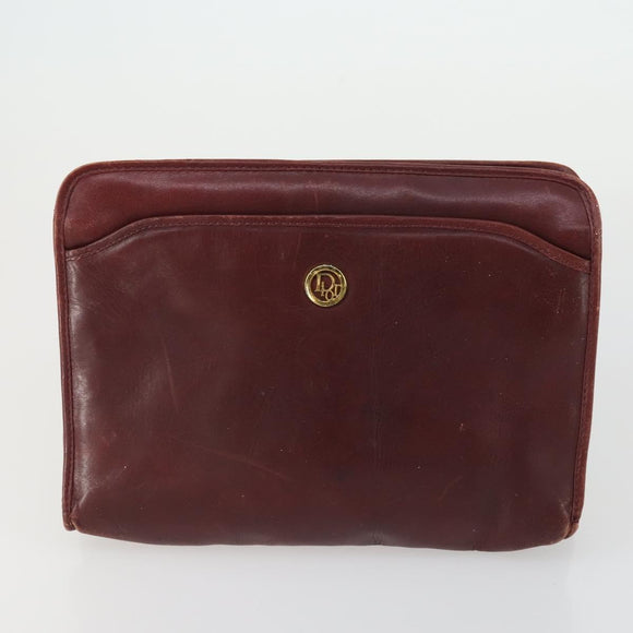 Christian Dior Trotter Canvas Clutch Bag Leather PVC 2 Set Red Pink Auth bs31733