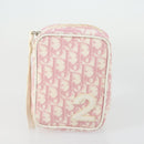 Christian Dior Trotter Canvas Clutch Bag Leather PVC 2 Set Red Pink Auth bs31733-9