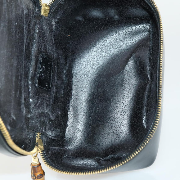 GUCCI Hand Bag Leather nylon 3 Set Black Auth bs31734