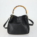 GUCCI Hand Bag Leather nylon 3 Set Black Auth bs31734-3