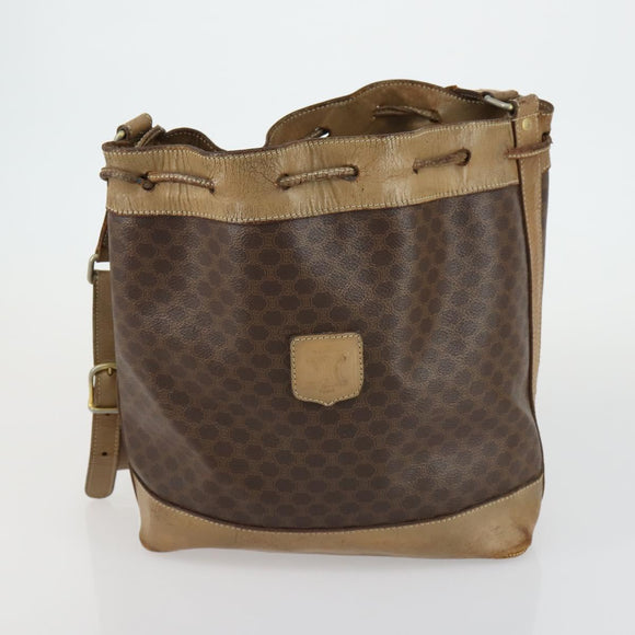 CELINE Macadam Canvas Shoulder Bag 3 Set Brown Red Auth bs31735