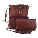 CARTIER Must Line Shoulder Bag Leather 4 Set Bordeaux Auth bs31739-1