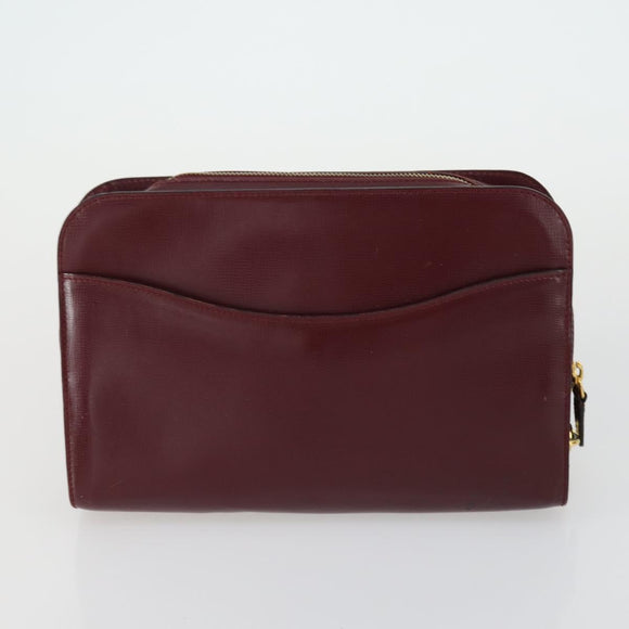 CARTIER Must Line Shoulder Bag Leather 4 Set Bordeaux Auth bs31739