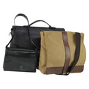 Salvatore Ferragamo Shoulder Bag Nylon Leather 3 Set Black Beige Auth bs31740-1