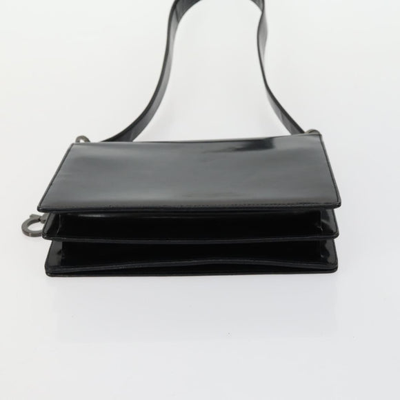 Salvatore Ferragamo Shoulder Bag Nylon Leather 3 Set Black Beige Auth bs31740