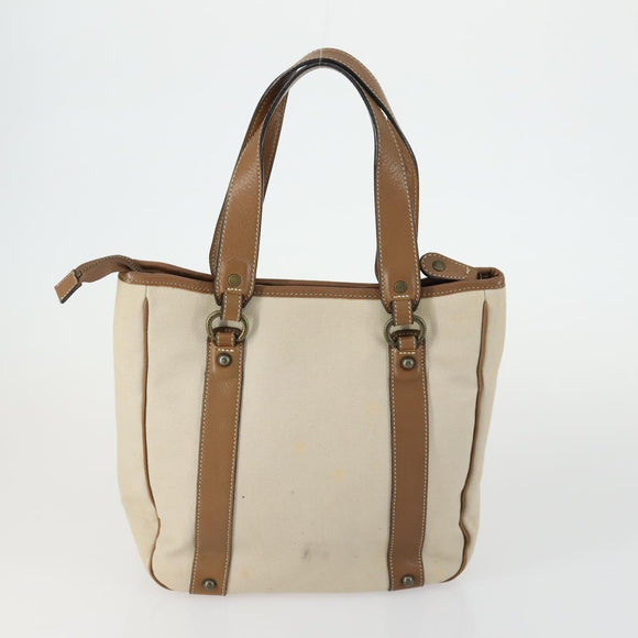 BURBERRY Tote Bag Nylon Canvas Leather 3 Set Beige Brown Auth bs31741