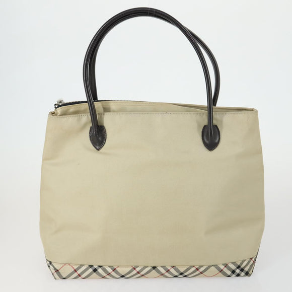 BURBERRY Tote Bag Nylon Canvas Leather 3 Set Beige Brown Auth bs31741