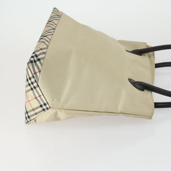 BURBERRY Tote Bag Nylon Canvas Leather 3 Set Beige Brown Auth bs31741