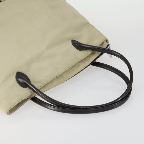 BURBERRY Tote Bag Nylon Canvas Leather 3 Set Beige Brown Auth bs31741