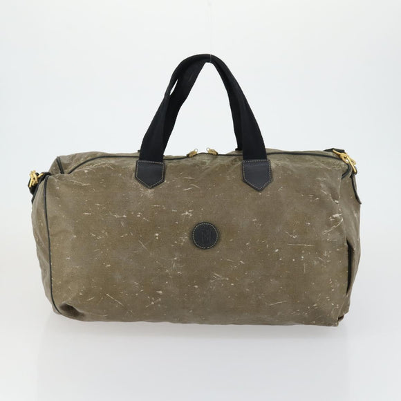 FENDI Pecan Canvas Hand Bag PVC 4 Set Black Brown Auth bs31742