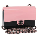 CHANEL Chain evening bag Shoulder Bag plexi Black Pink CC Auth bs31743SM-1