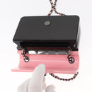 CHANEL Chain evening bag Shoulder Bag plexi Black Pink CC Auth bs31743SM-9