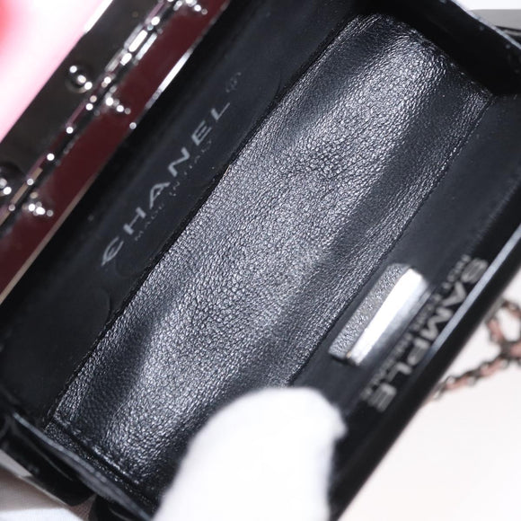 CHANEL Chain evening bag Shoulder Bag plexi Black Pink CC Auth bs31743SM