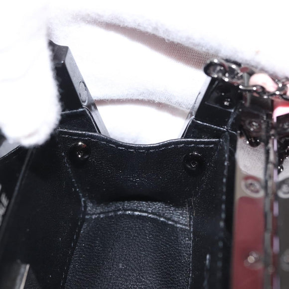 CHANEL Chain evening bag Shoulder Bag plexi Black Pink CC Auth bs31743SM