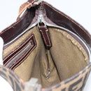 FENDI Zucca Canvas Shoulder Bag Brown Black Auth bs31744-19
