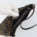 FENDI Zucca Canvas Shoulder Bag Brown Black Auth bs31744-6