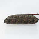 FENDI Zucca Canvas Shoulder Bag Brown Black Auth bs31744-5