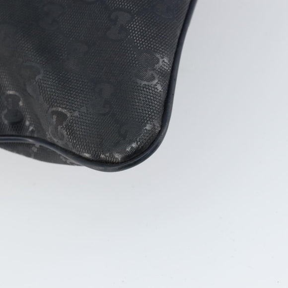 GUCCI GG implementation Shoulder Bag PVC Black Silver 201446 Auth bs31747