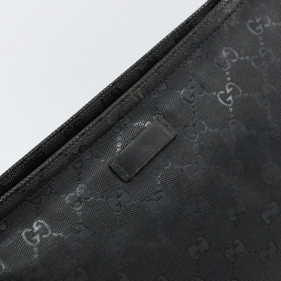 GUCCI GG implementation Shoulder Bag PVC Black Silver 201446 Auth bs31747