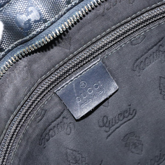 GUCCI GG implementation Shoulder Bag PVC Black Silver 201446 Auth bs31747