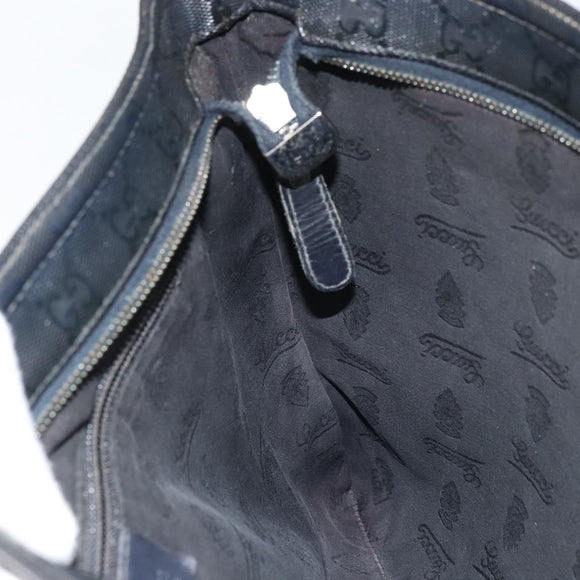 GUCCI GG implementation Shoulder Bag PVC Black Silver 201446 Auth bs31747