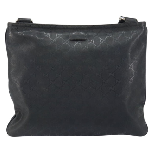 GUCCI GG implementation Shoulder Bag PVC Black Silver 201446 Auth bs31747