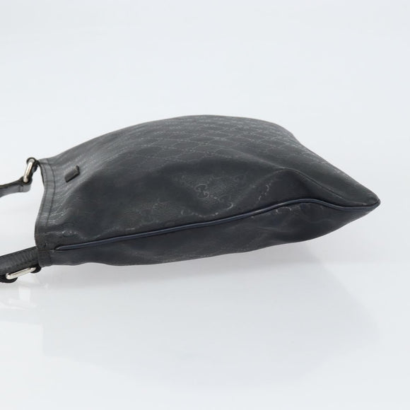 GUCCI GG implementation Shoulder Bag PVC Black Silver 201446 Auth bs31747