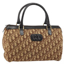 Christian Dior Trotter Canvas Hand Bag Brown Gold Auth bs31749-1