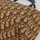 Christian Dior Trotter Canvas Hand Bag Brown Gold Auth bs31749-10