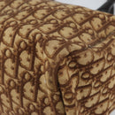 Christian Dior Trotter Canvas Hand Bag Brown Gold Auth bs31749-12