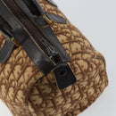 Christian Dior Trotter Canvas Hand Bag Brown Gold Auth bs31749-15