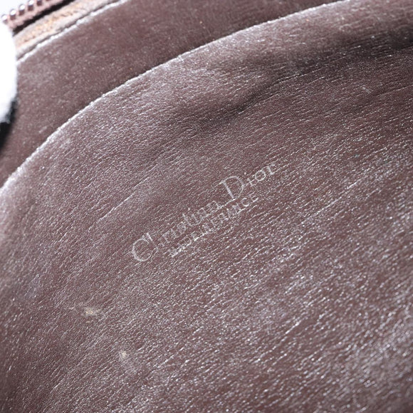 Christian Dior Trotter Canvas Hand Bag Brown Gold Auth bs31749