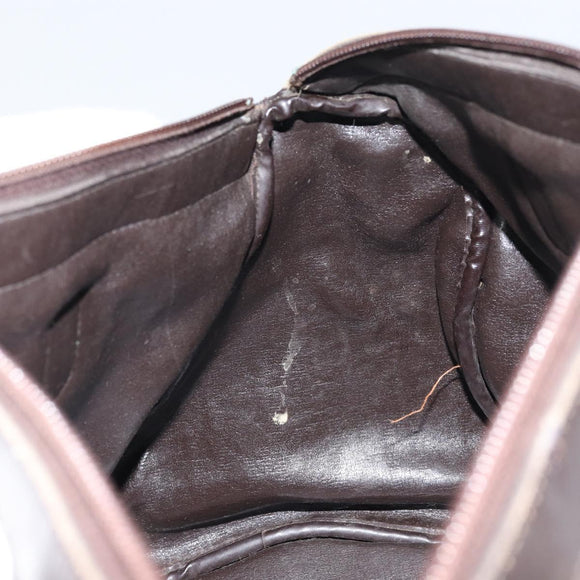 Christian Dior Trotter Canvas Hand Bag Brown Gold Auth bs31749