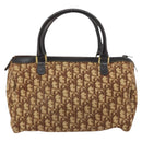 Christian Dior Trotter Canvas Hand Bag Brown Gold Auth bs31749-3