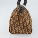 Christian Dior Trotter Canvas Hand Bag Brown Gold Auth bs31749-4